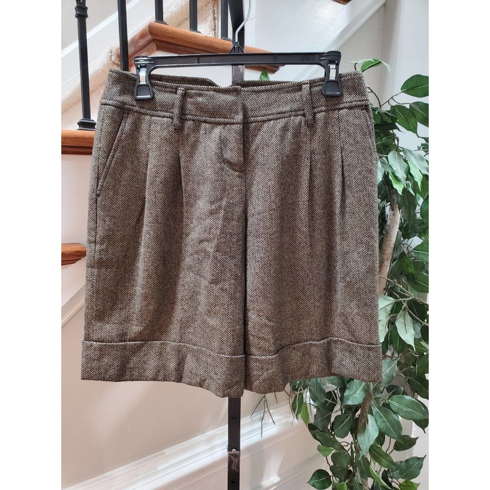 Loft Ann Taylor Women's Brown Wool & Polyester Casual Bermuda Short Zero Size‎